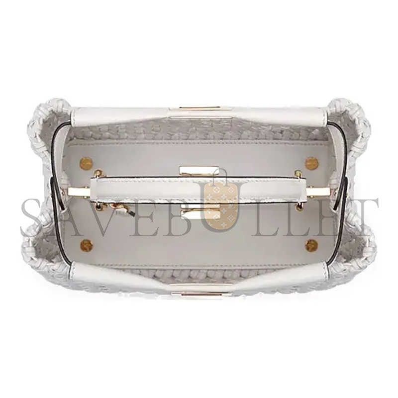 FENDI MINI PEEKABOO ICONIC SATCHEL WHITE 8BN244AD6HF0QVL (23*18*11cm)